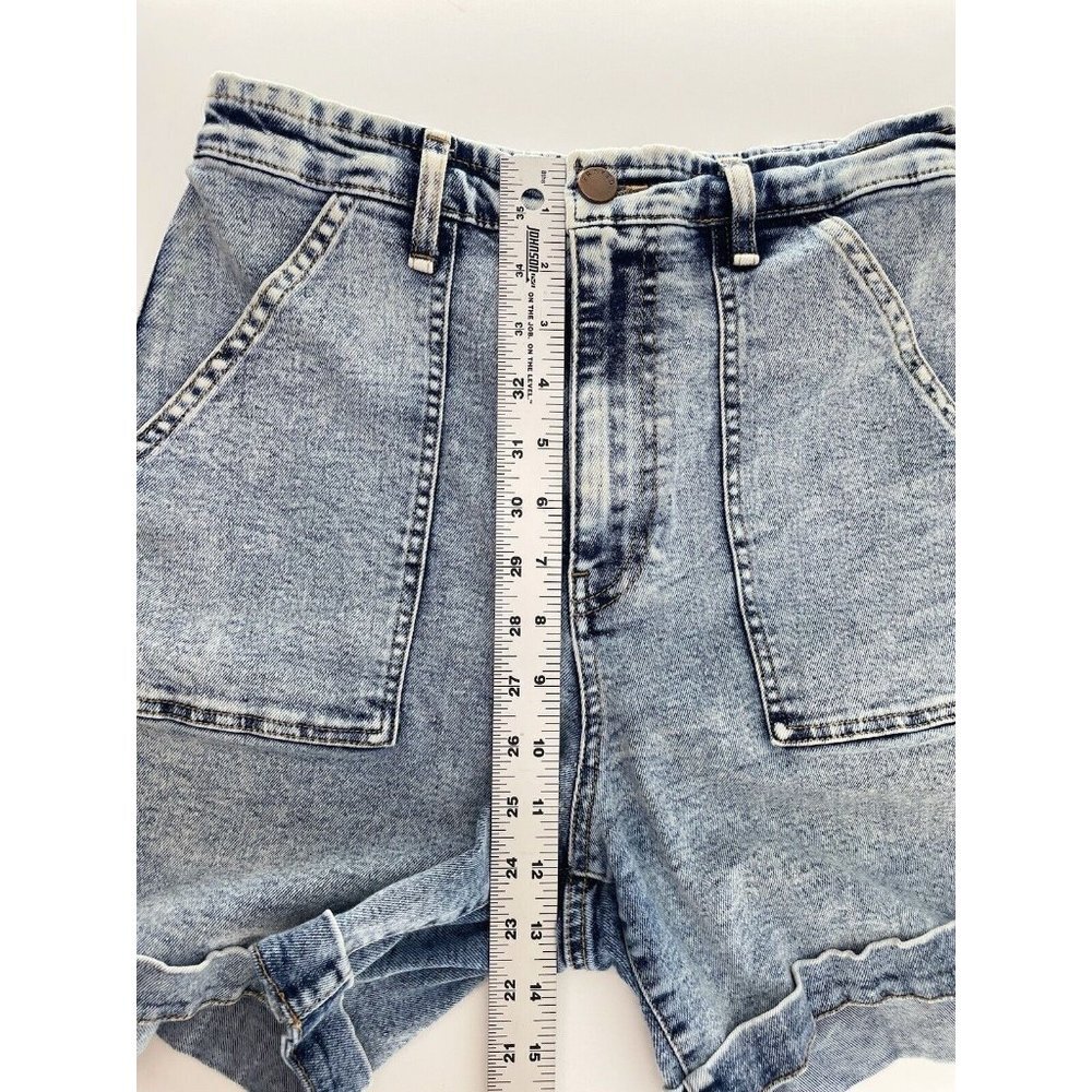 Frayed Women’s High Rise‎ A-Line Denim Shorts Size 28 - Picture 7 of 8